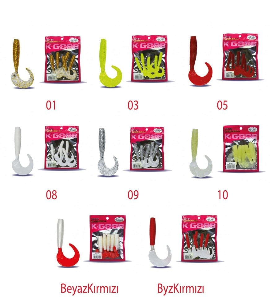 Mutant 3545 Runner Tail 8cm Levrek Silikonu 5li Paket Suni Yem