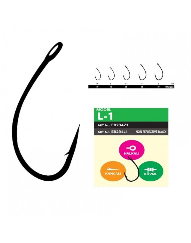 Hayabusa L1 Sazan İğnesi Dövme Teflon Black 10'lu Paket