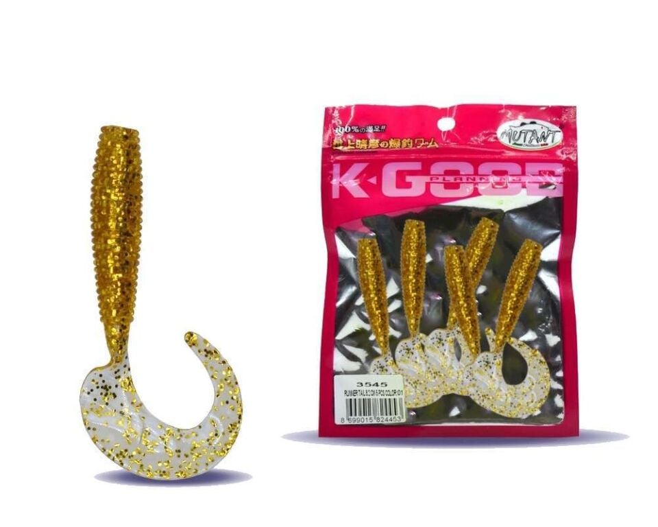 Mutant 3545 Runner Tail 8cm Levrek Silikonu 5li Paket Suni Yem 01