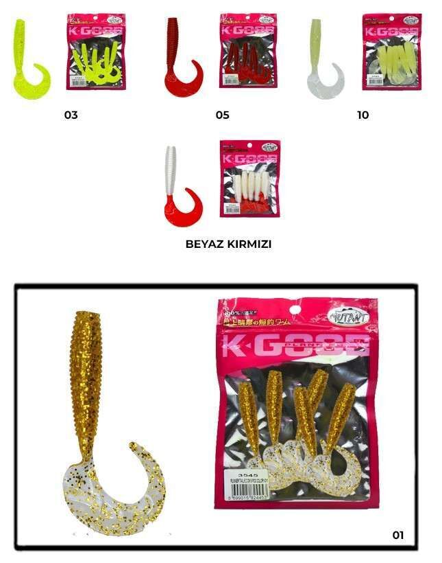 Mutant 3545 Runner Tail 8cm Levrek Silikonu 5li Paket Suni Yem 01