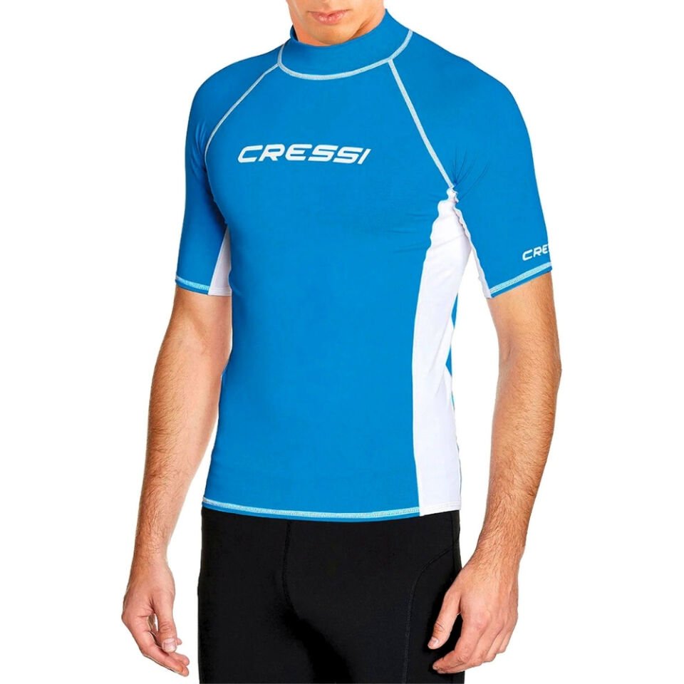Cressi Rash Guard Man Kısa Kollu T-Shirt NO:2 - S - BLUE-WHITE
