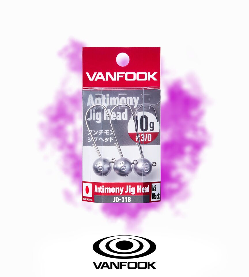 VANFOOK JD-31B ANTIMONY JIG HEAD NS BK 4P 5G #2/0