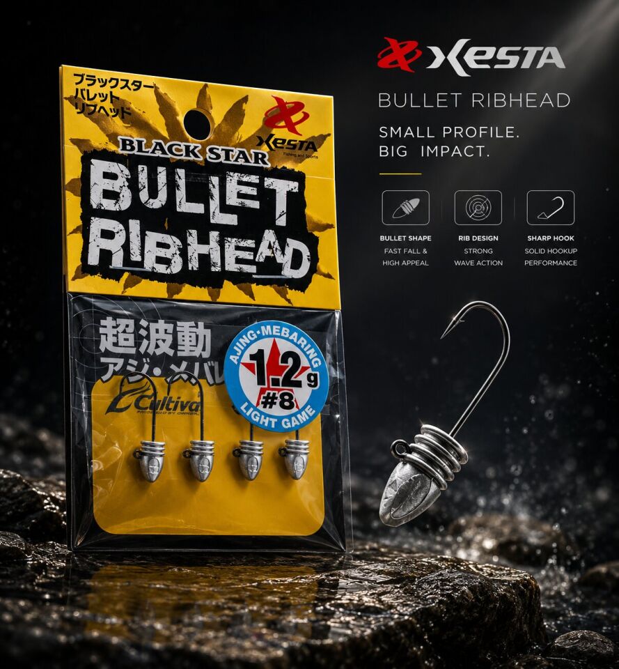 XESTA BULLET RIBHEAD JIG HEAD #8 4P 1.2G