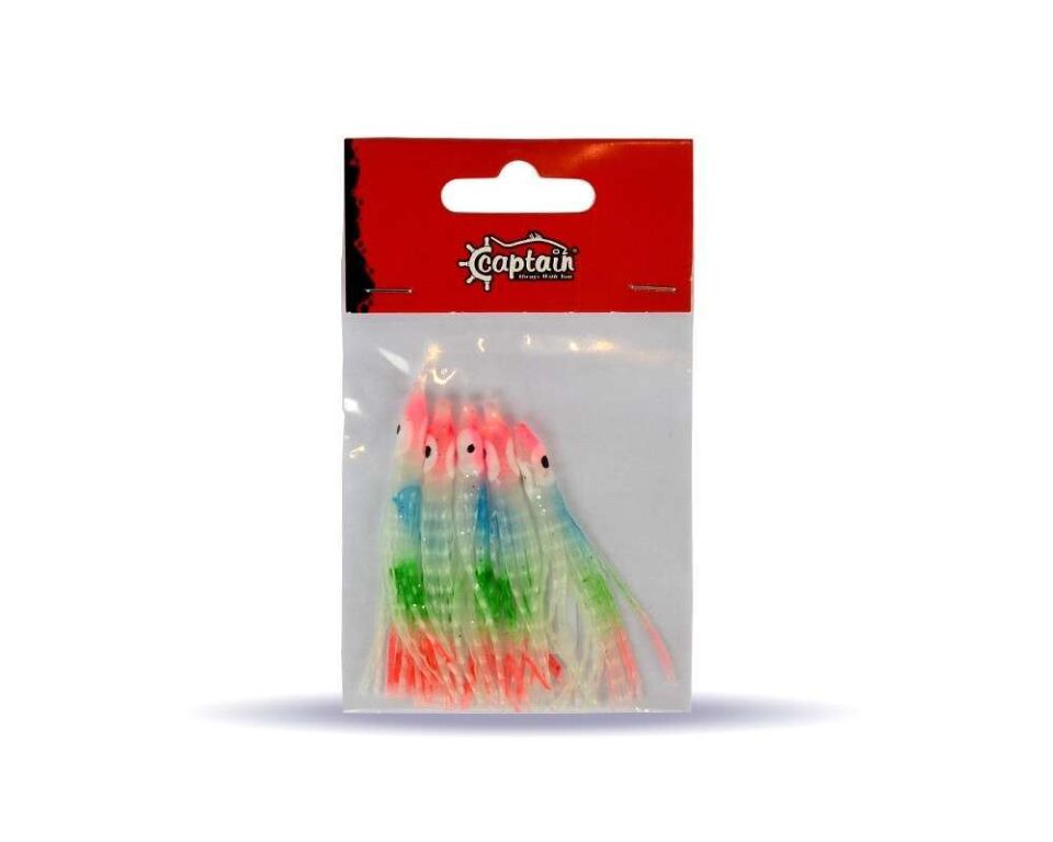 Captain 3594 Octopus Curly 6cm Ahtapot Sübye 5li Paket Suni Yem
