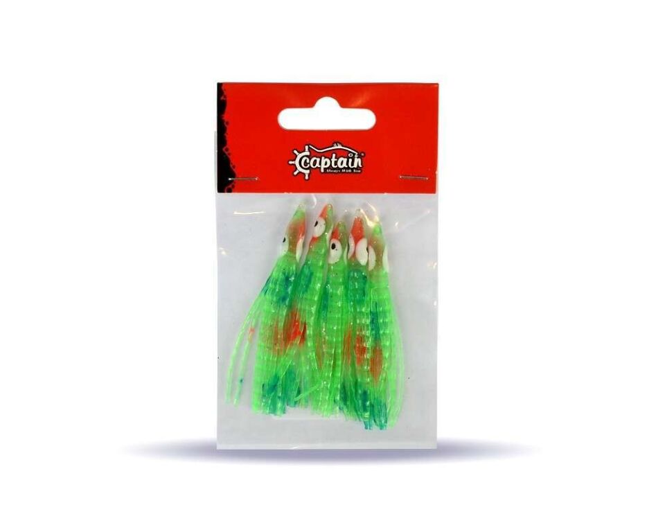 Captain 3594 Octopus Curly 6cm Ahtapot Sübye 5li Paket Suni Yem 5