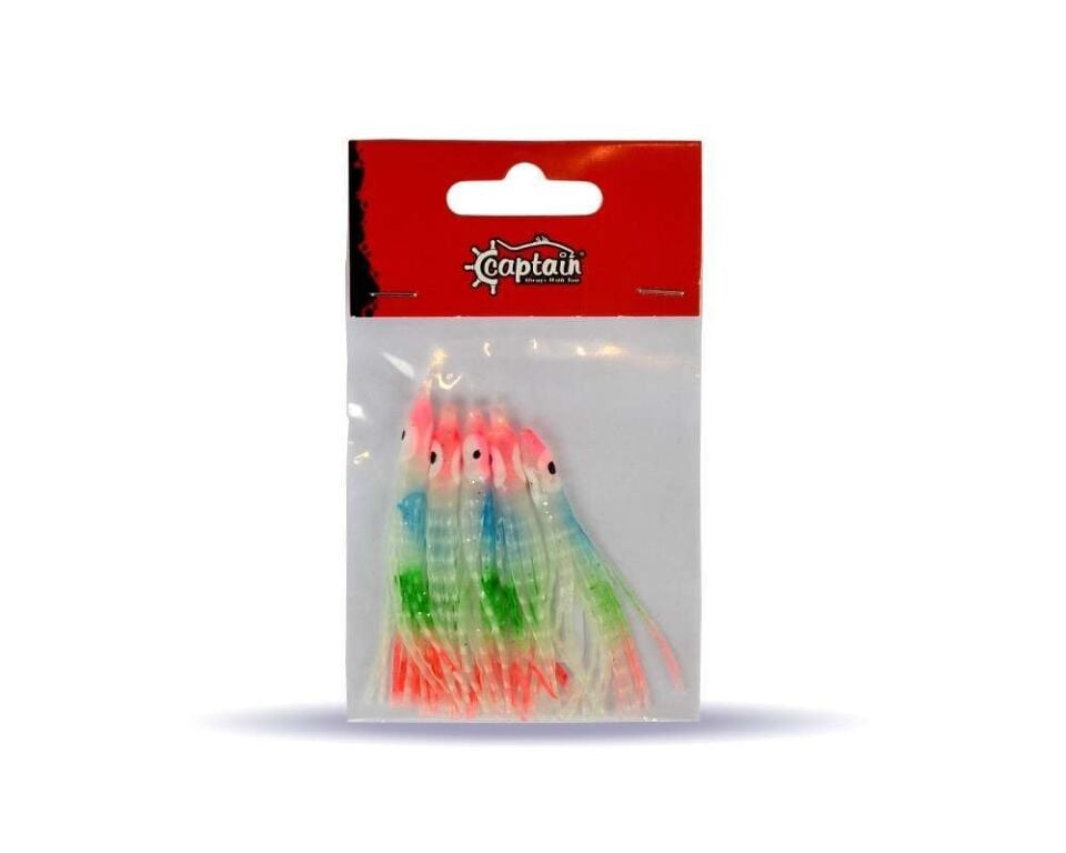 Captain 3594 Octopus Curly 6cm Ahtapot Sübye 5li Paket Suni Yem 4