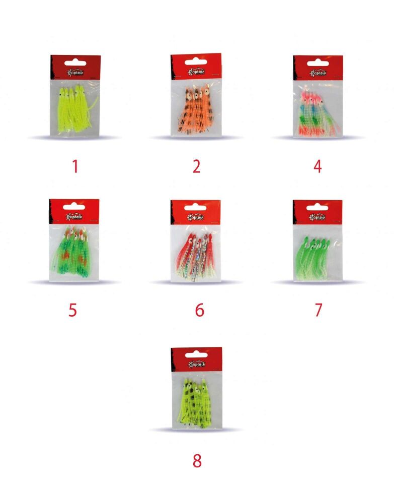 Captain 3594 Octopus Curly 6cm Ahtapot Sübye 5li Paket Suni Yem 1