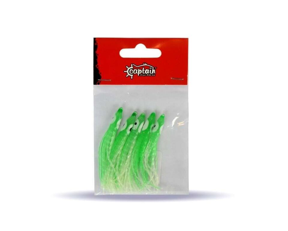Captain 3594 Octopus Curly 6cm Ahtapot Sübye 5li Paket Suni Yem 7
