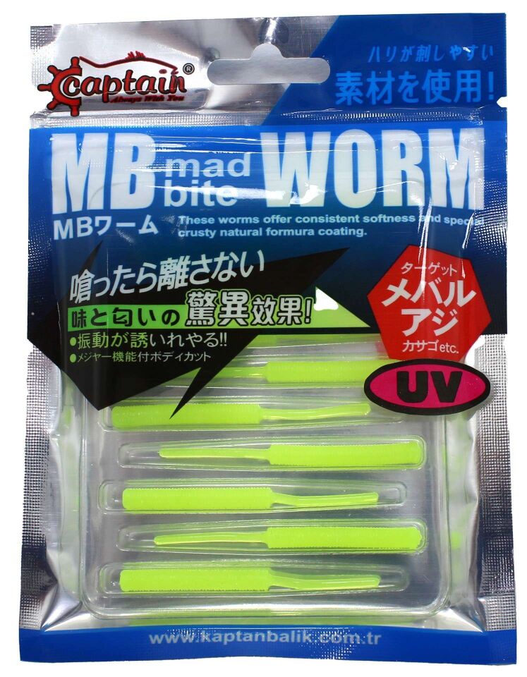 Captain 3520 Mini Worm Floating 5 cm Aromalı LRF Silikon Yem 10lu