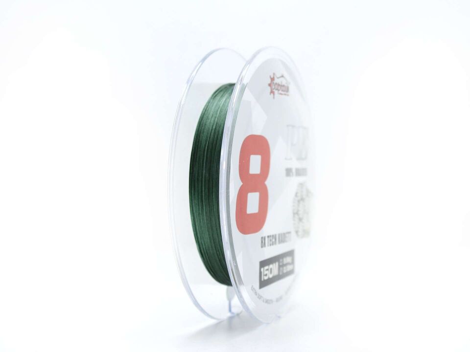 Captain X8 Kadett Tech PE 8 Örgü Spin İpi 150mt Dark Green