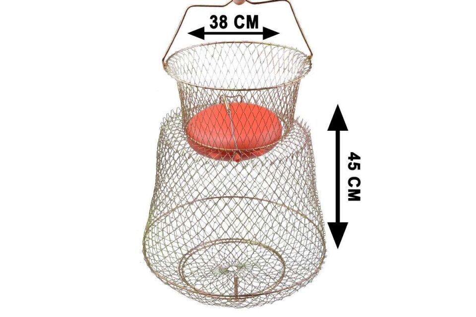 Captain Şamandralı Tel Livar Balık Sepeti 12mm Göz Standart - 38X45 CM