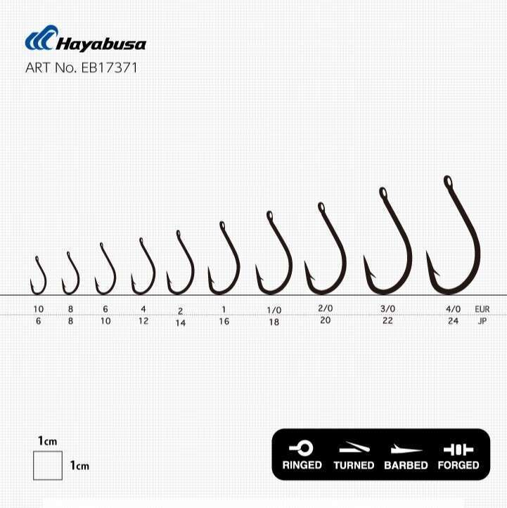 Hayabusa HMRS 173 Delikli Dövme Olta İğnesi 15li Paket Black Nikel