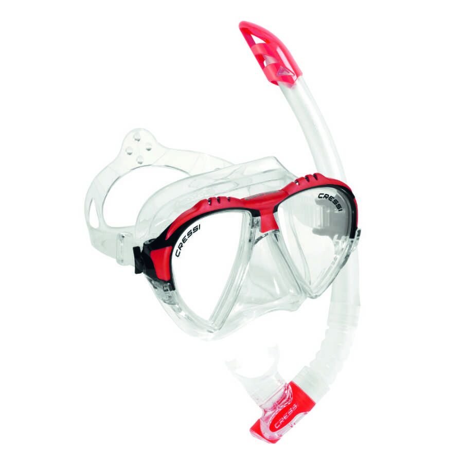 Cressi Matrix Maske Gamma Şnorkel Seti CLEAR-RED