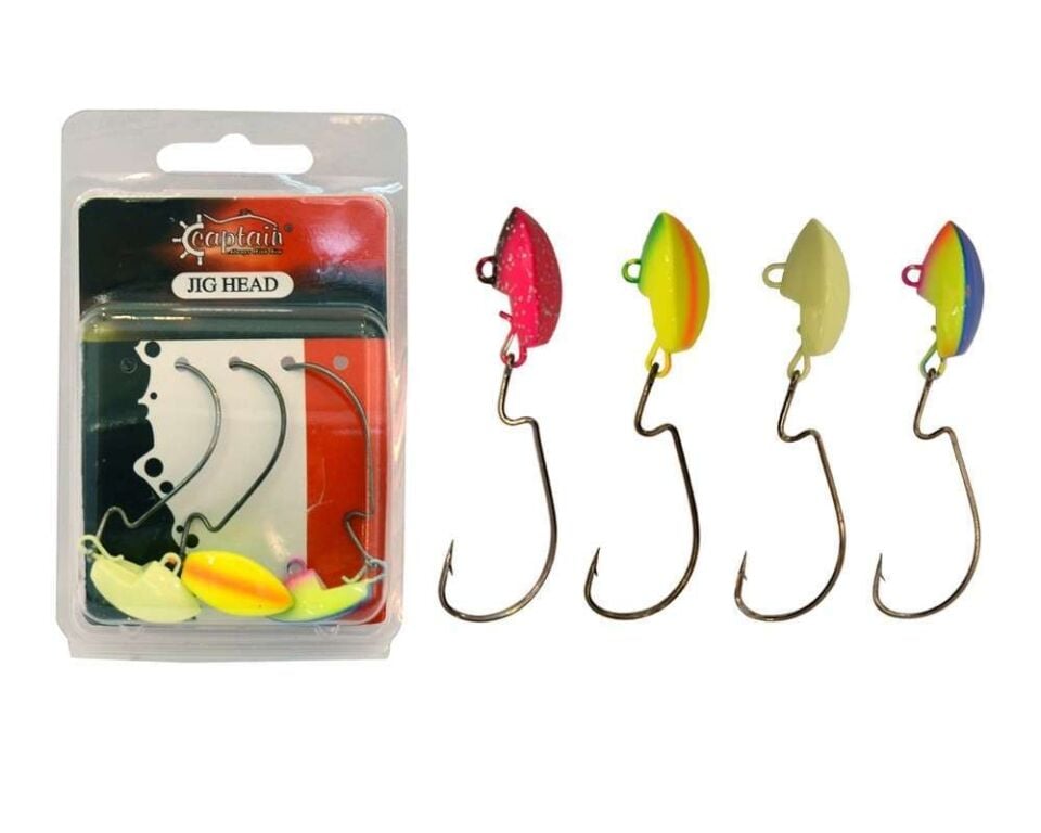 Captain Jig Head Current Offset İğneli Jig Head 3lü Mix Set Standart - 10 GR