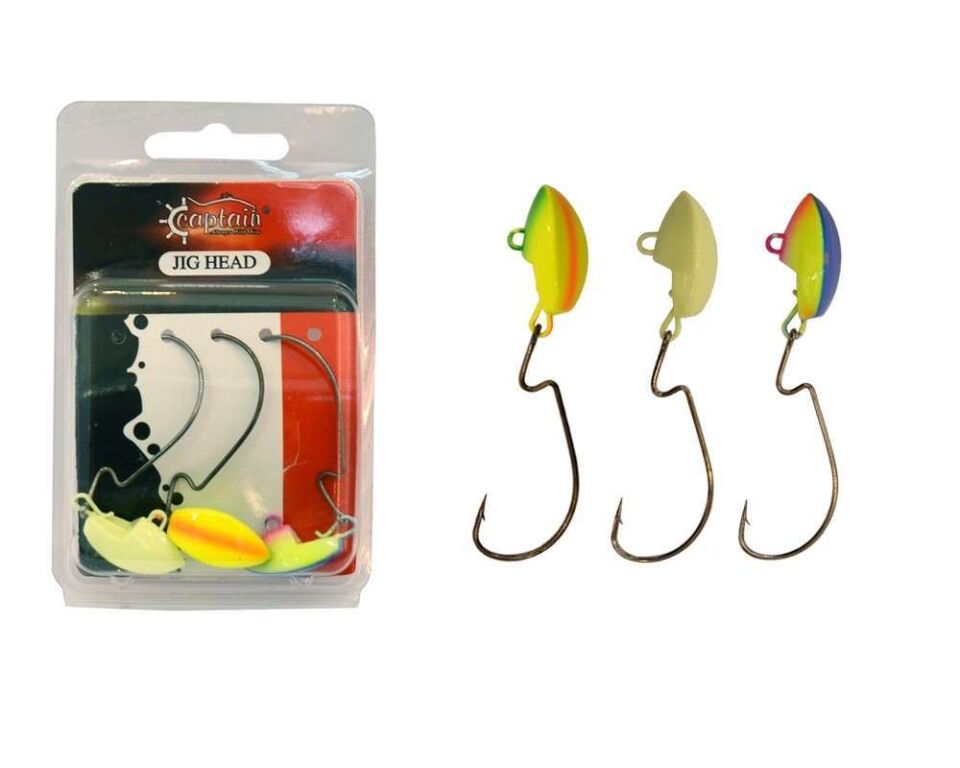 Captain Jig Head Current Offset İğneli Jig Head 3lü Mix Set Standart - 10 GR