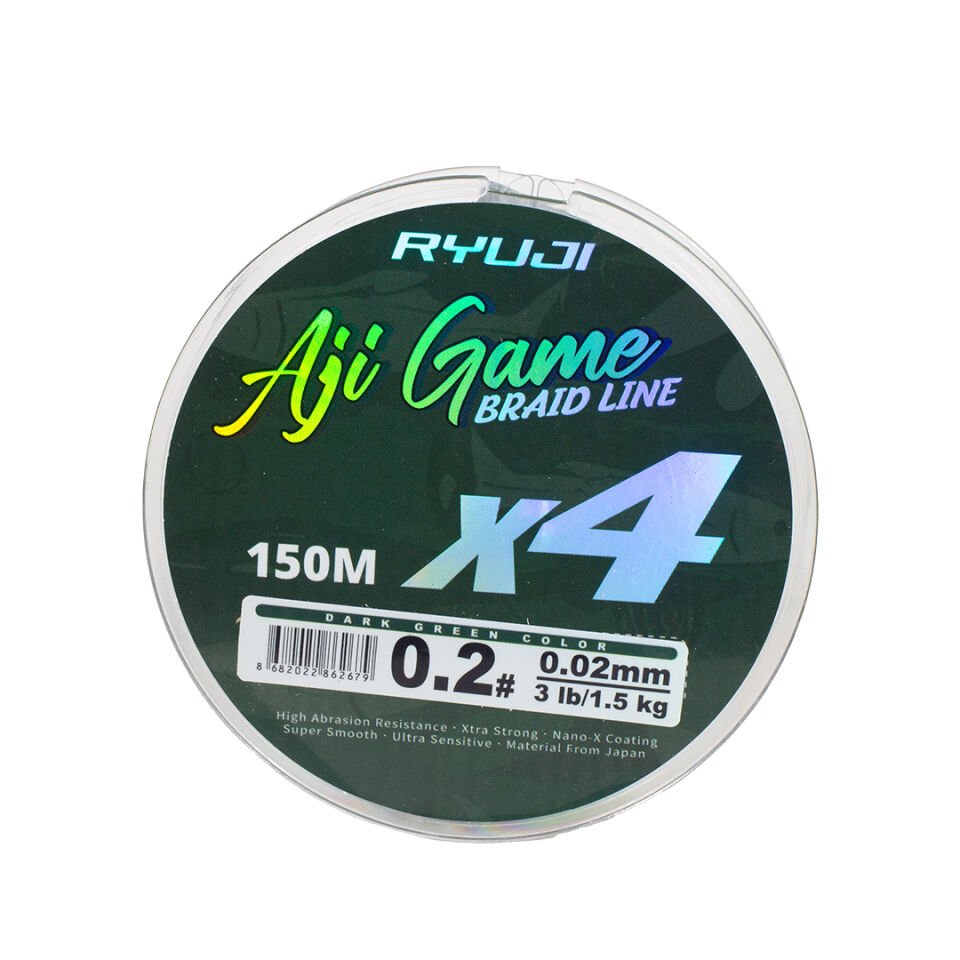 RYUJI AJI GAME 4X, 150M, DARK GREEN İP MİSİNA