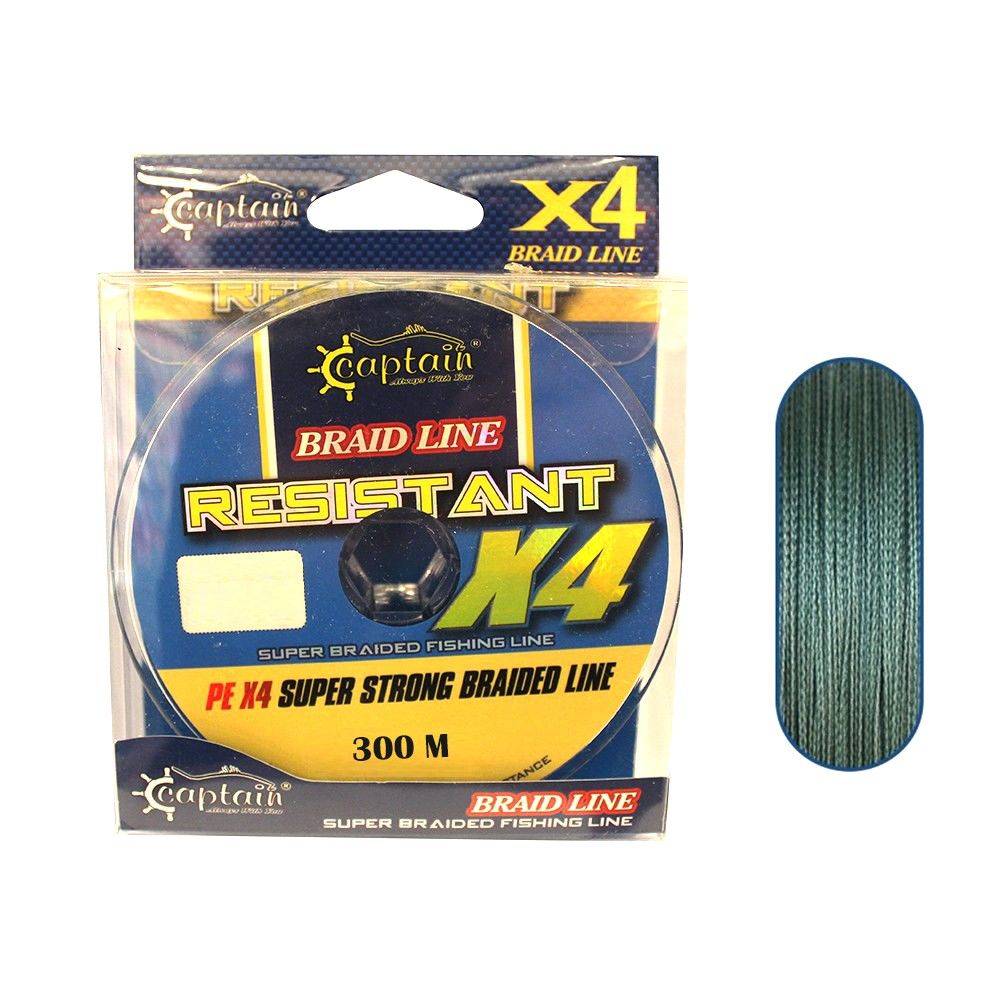 Captain Resistant PE 4 Kat Spin İp Misina 300mt Yeşil