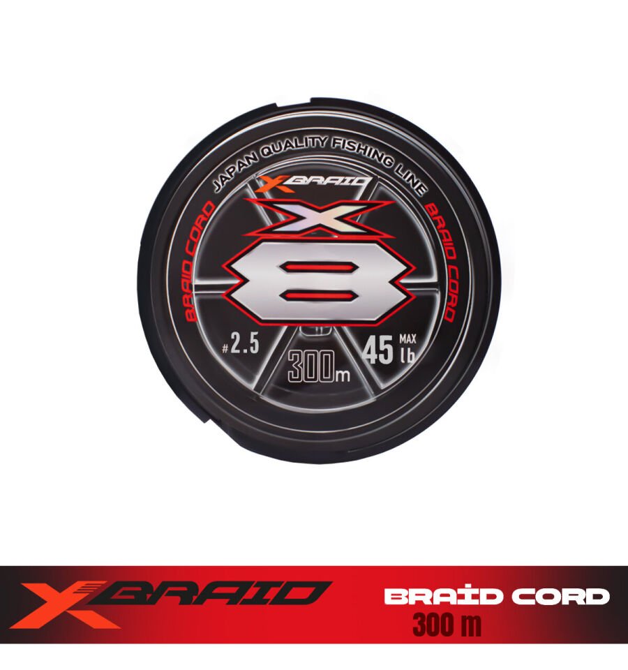 YGK X036 BRAID CORD PE X8 300M 21KG 0.26 FLUO GREEN