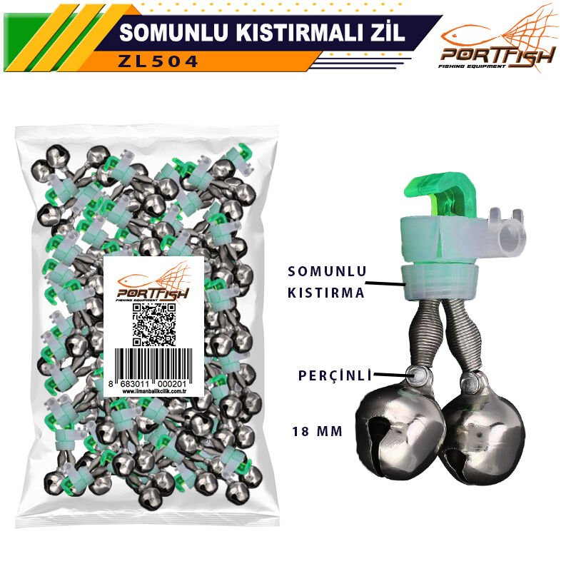 Portfish Somunlu Kıstırmalı Zil 18 mm 100 Adetli