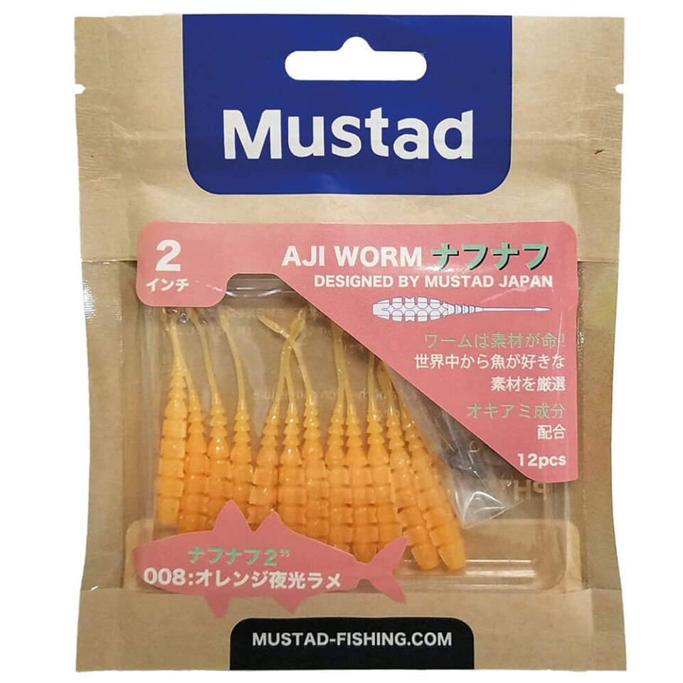 Mustad Aji Worm Naf-Naf Sahte Kurt 008 - 5CM - 12Lİ
