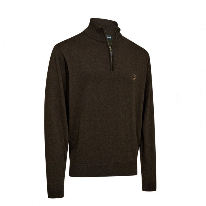 DEERHUNTER Harrington Fermuarlı Kahverengi Kazak - 2XL