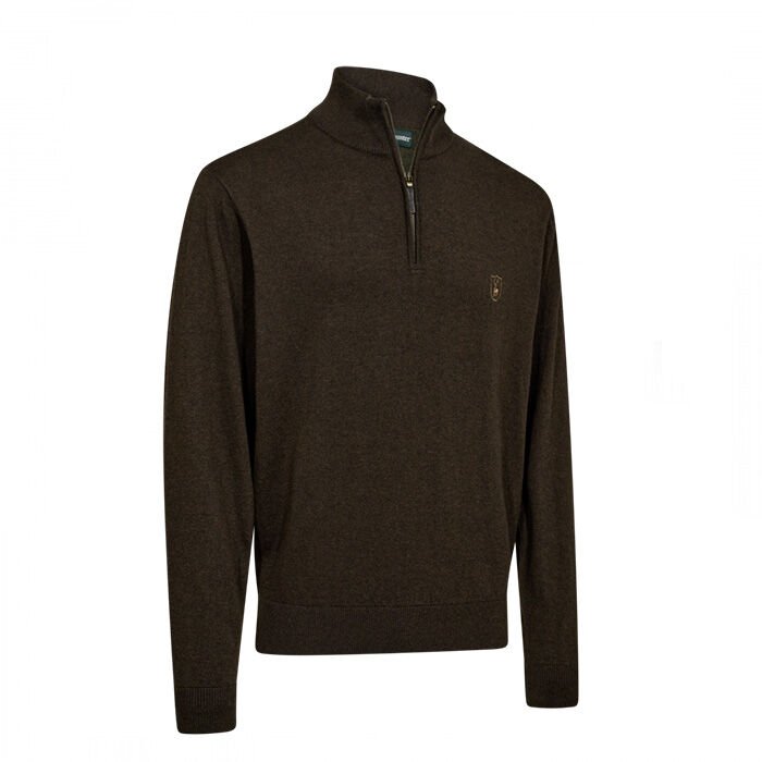 DEERHUNTER Harrington Fermuarlı Kahverengi Kazak - 2XL
