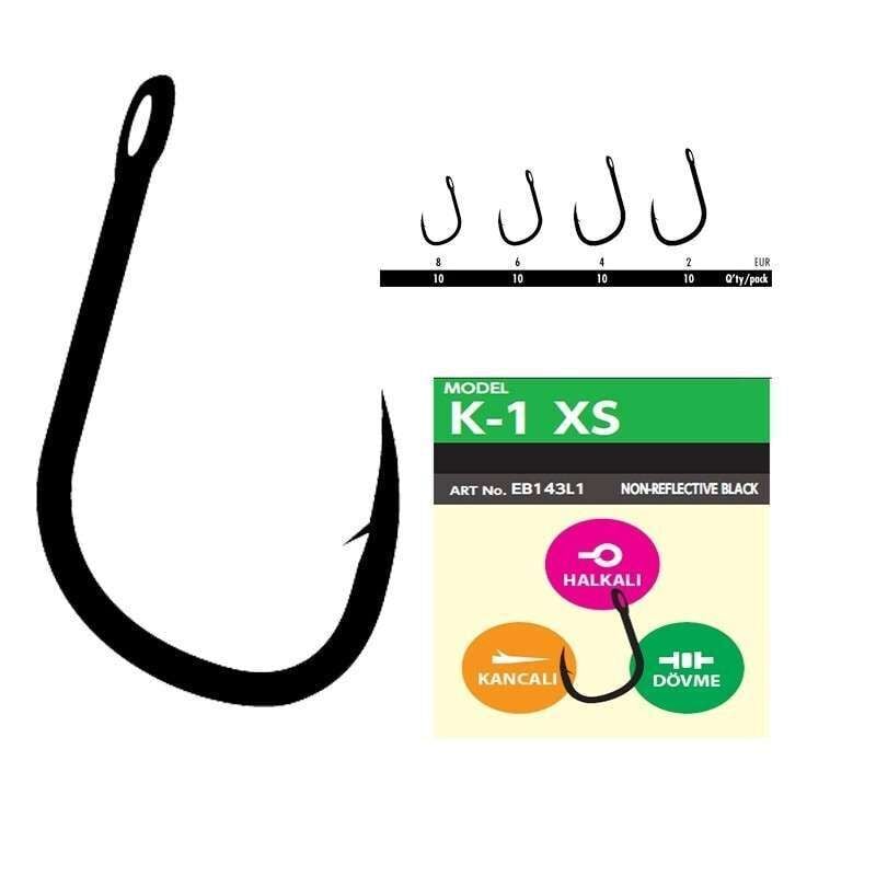 Hayabusa K1 XS Sazan İğnesi Dövme Teflon Black 10lu Paket