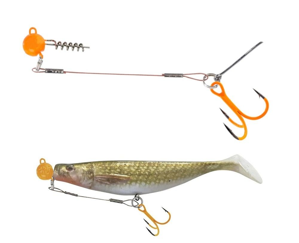 Balzer 16133 Silikon Yemler İçin Çelik Telli Spiral Kafa Rig UV Active 6.5cm