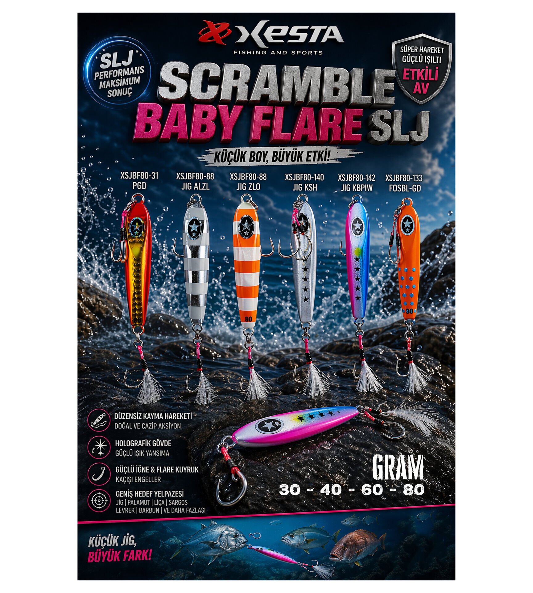 XESTA SCRAMBLE BABY FLARE SLJ 60G JIG KBPIW
