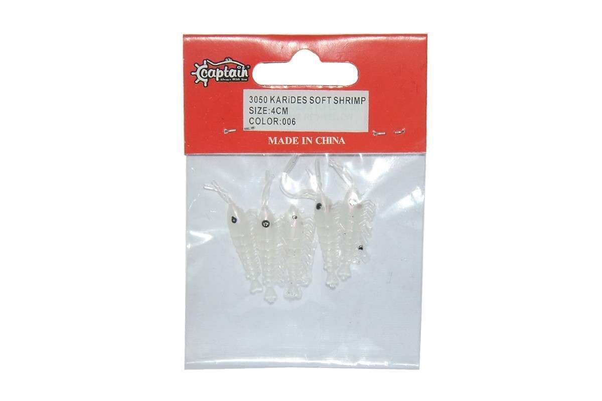 Captain 3050 Silikon Karides 4cm Suni Yem 5li Paket 006