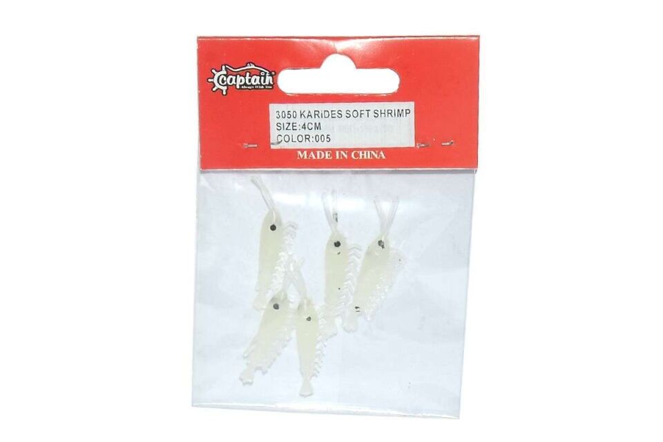 Captain 3050 Silikon Karides 4cm Suni Yem 5li Paket 005