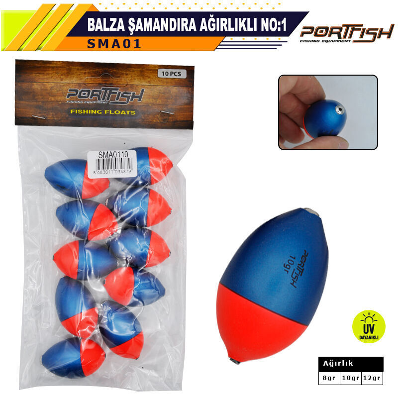 Portfish  Balza Şamandıra Ağırlıklı no:01 - 10 Adetli