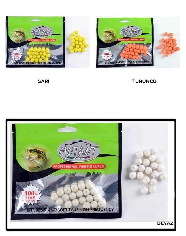 Mutant 3550 Walker Silikon Boli 20li Paket Sunİ Balık Yemi Beyaz