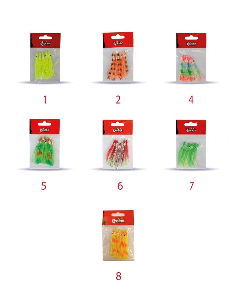 Captain 3594 Octopus Curly 6cm Ahtapot Sübye 5li Paket Suni Yem