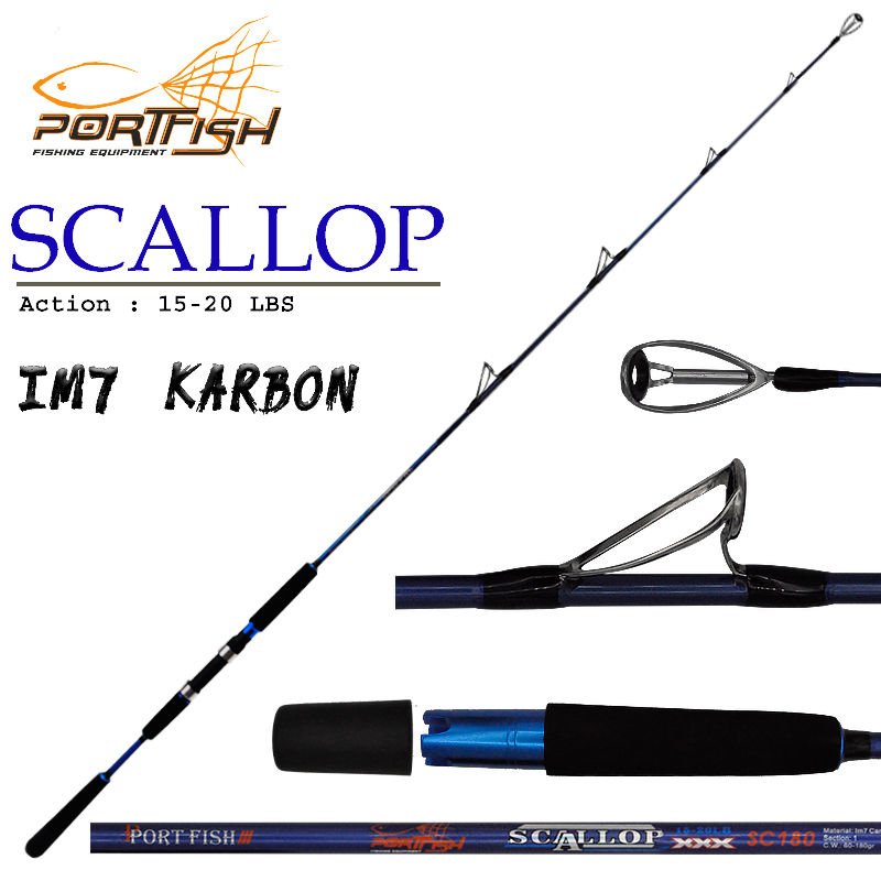 Portfish Scallop Jig Kamışı 195 cm Tek Parça 60-180 gr