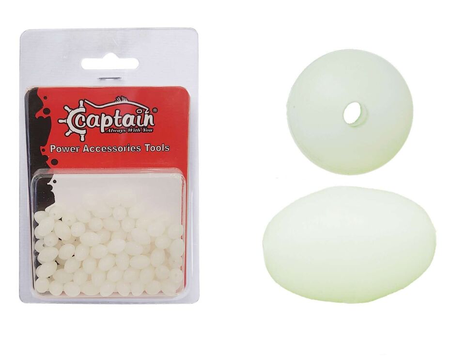 Captain  Glow Boncuk Oval Çapari ve Takım Boncuğu 100lü Paket Standart