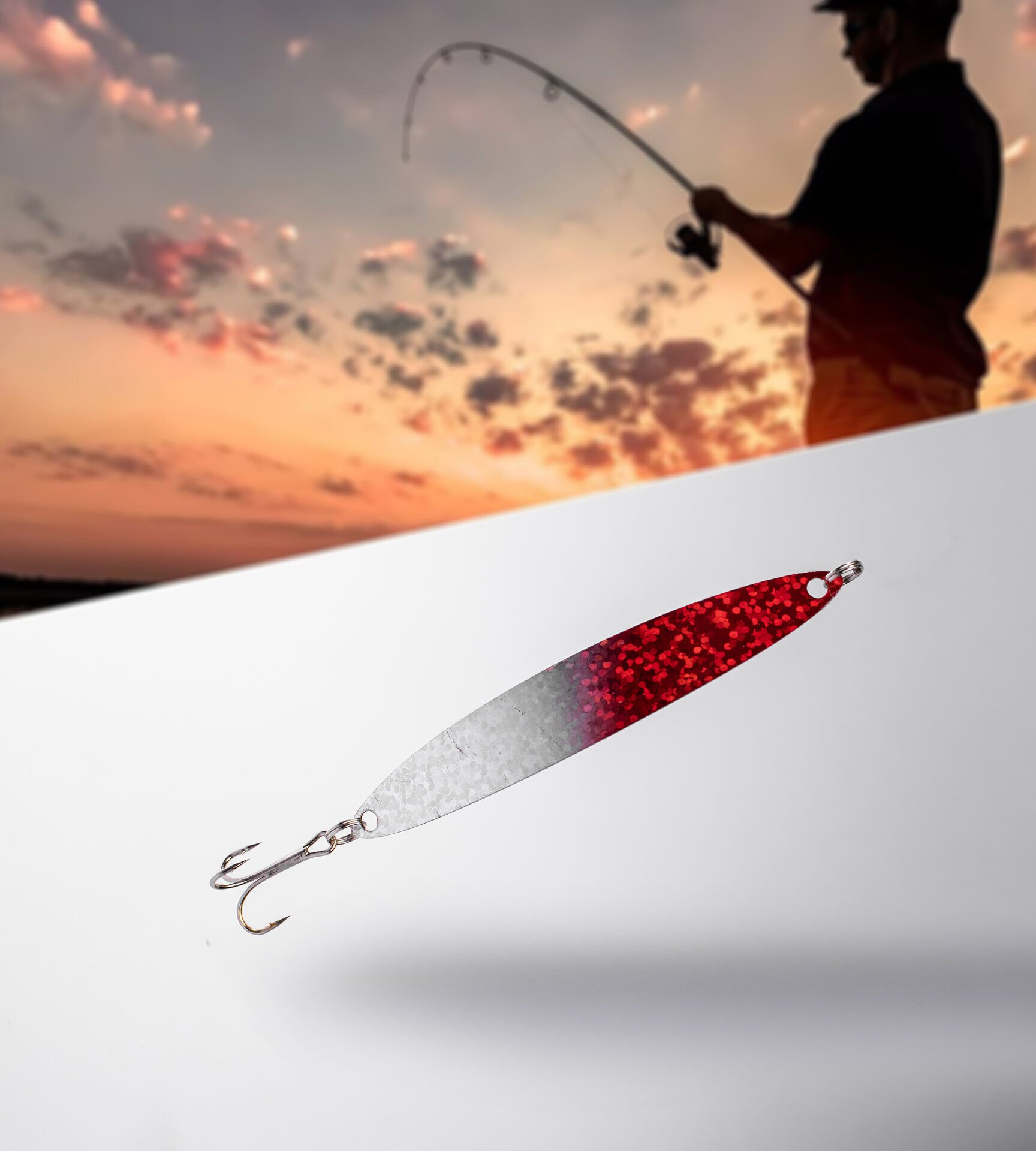 YAPRAK KAŞIK, KIRMIZI/GÜMÜŞ