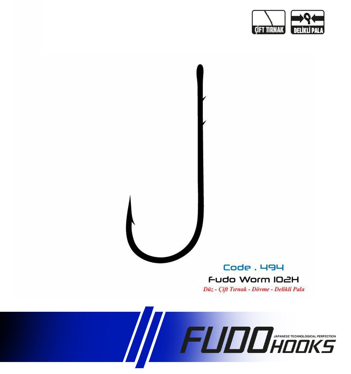4941 FUDO WORM 102H #4/0 BLACK NIKEL 5P