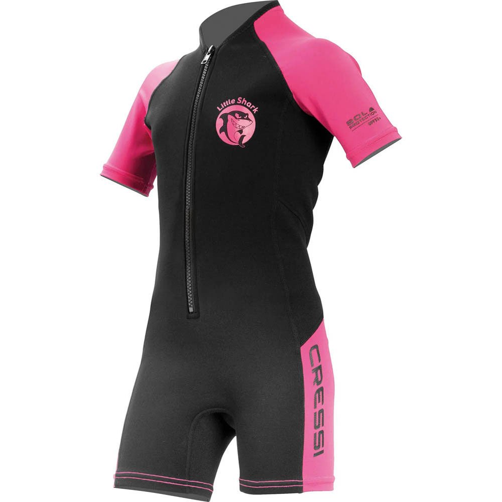 Cressi Little Shark Junior Shorty Dalış Elbisesi BLACK / PINK - 2MM - 13/14 YAŞ