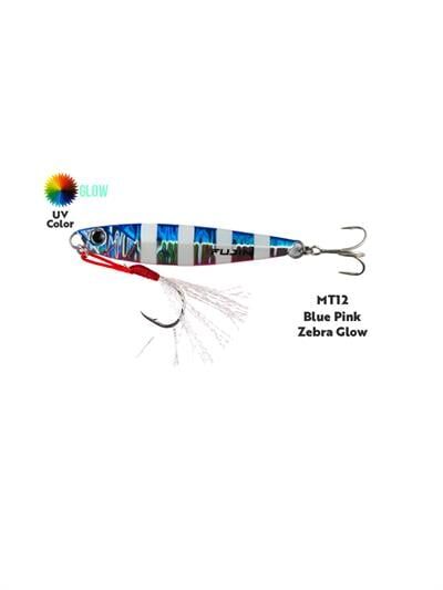 Fujin Jig-X 80gr Shore Jigging Jig Yem MT12 Blue Pink Zebra Glow