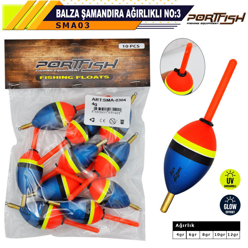 Portfish Balza Şamandıra Ağırlıklı no:03 - 10 Adetli