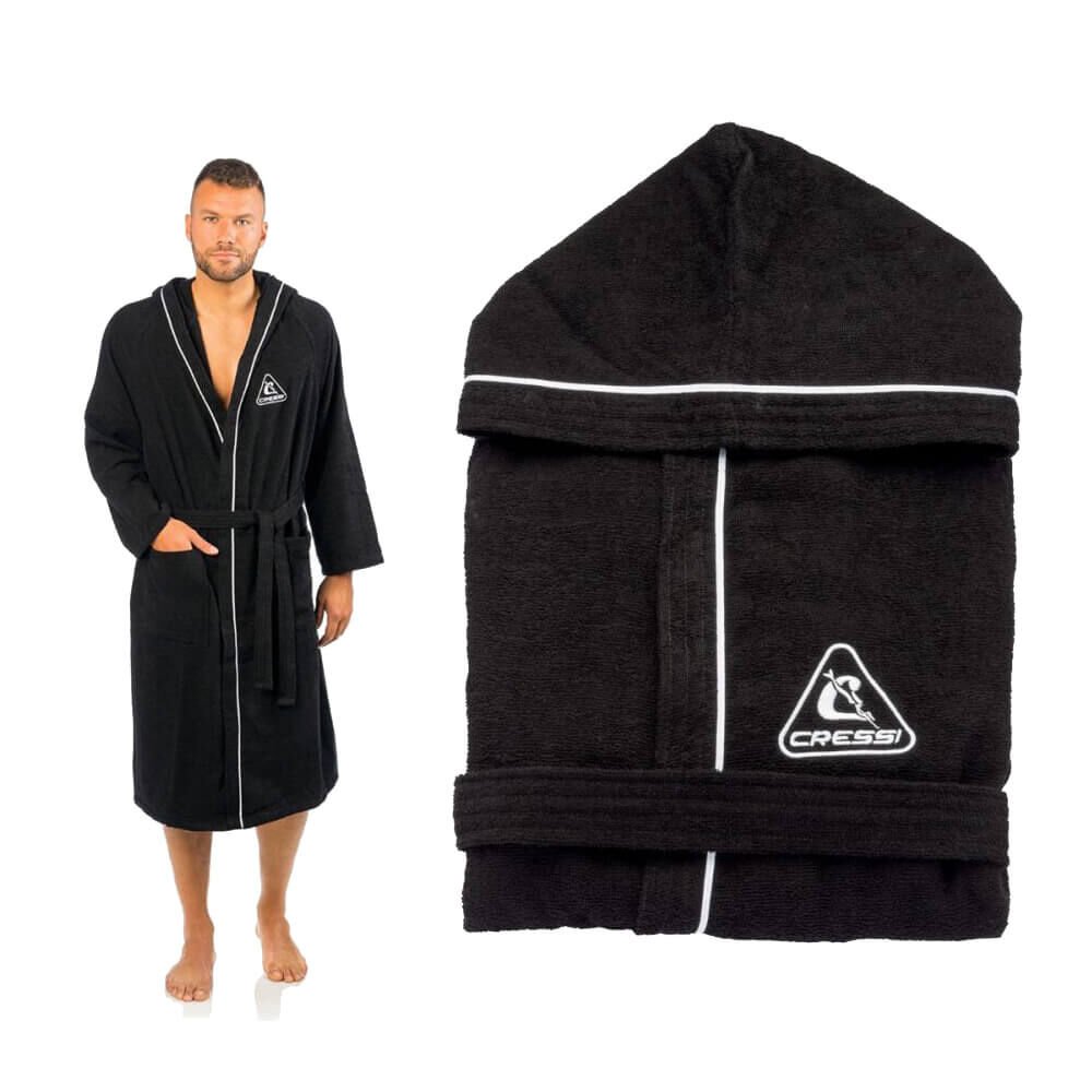 Cressi Mikrofiber Plaj Bornozu BLACK - L