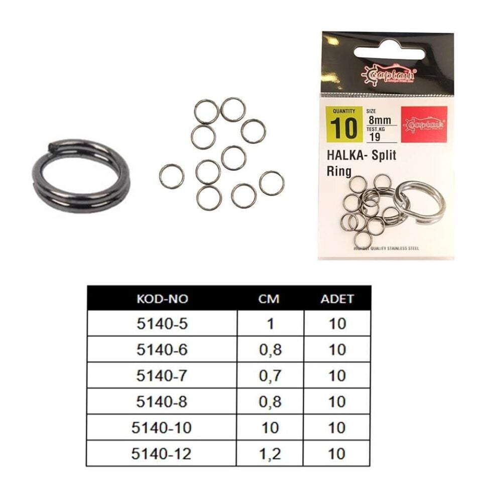 Captain 5140 Kaşık Halkası 10lu Paket Black Nikel