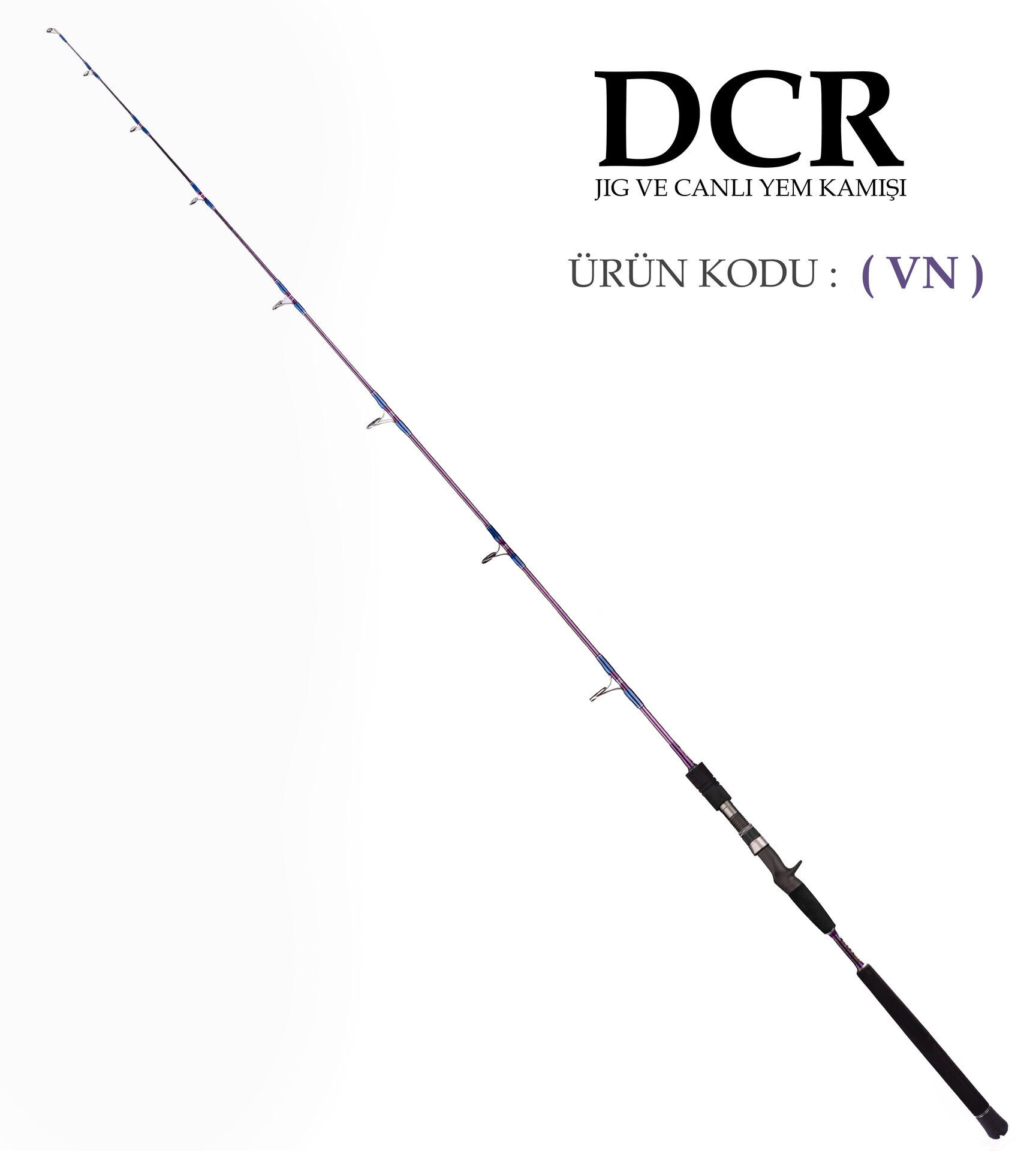 DCR PİRİ REİS TETİKLİ JIG VE CANLI YEM KAMIŞI 185 CM 150-350 MOR
