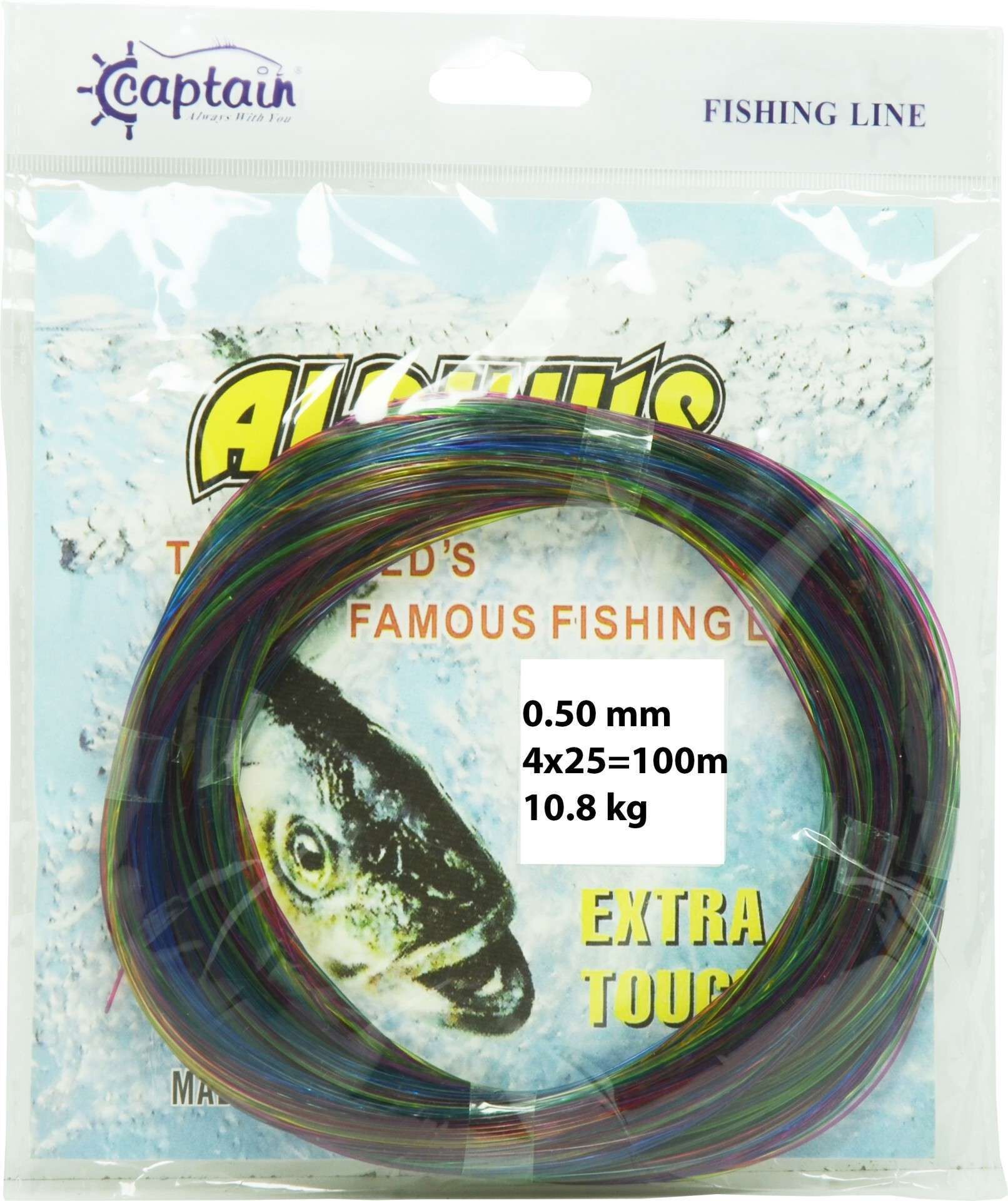 Captain Alpinus Poşet Misina 4x25 Bağlantılı 100mt Ebruli Standart - 0.90 MM
