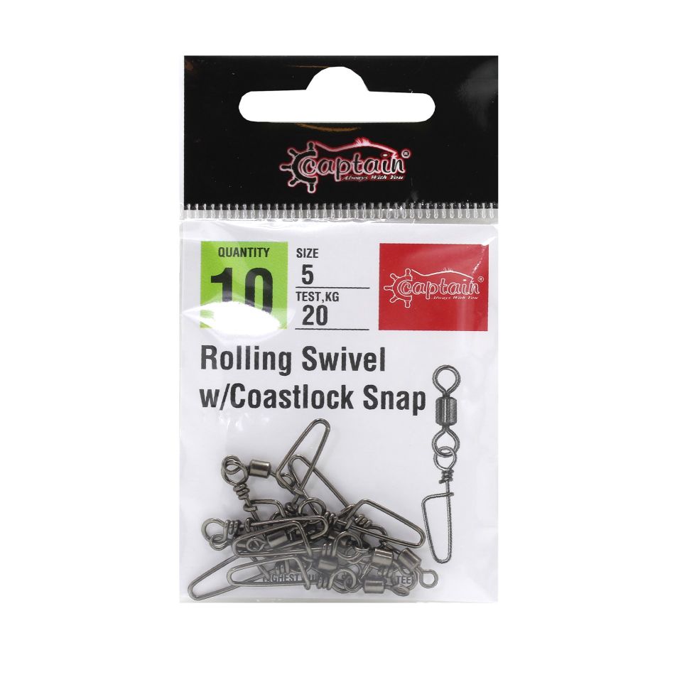 Captain 5032 Coastlock Klips 10'lu Paket Black Nikel