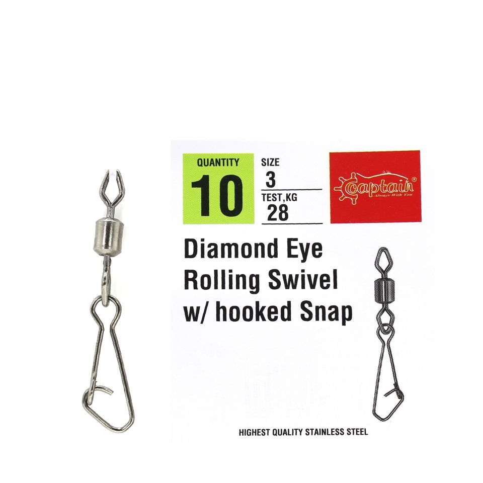 Captain 5034 Diamond Hoked Klips 10'lu Paket Black Nikel