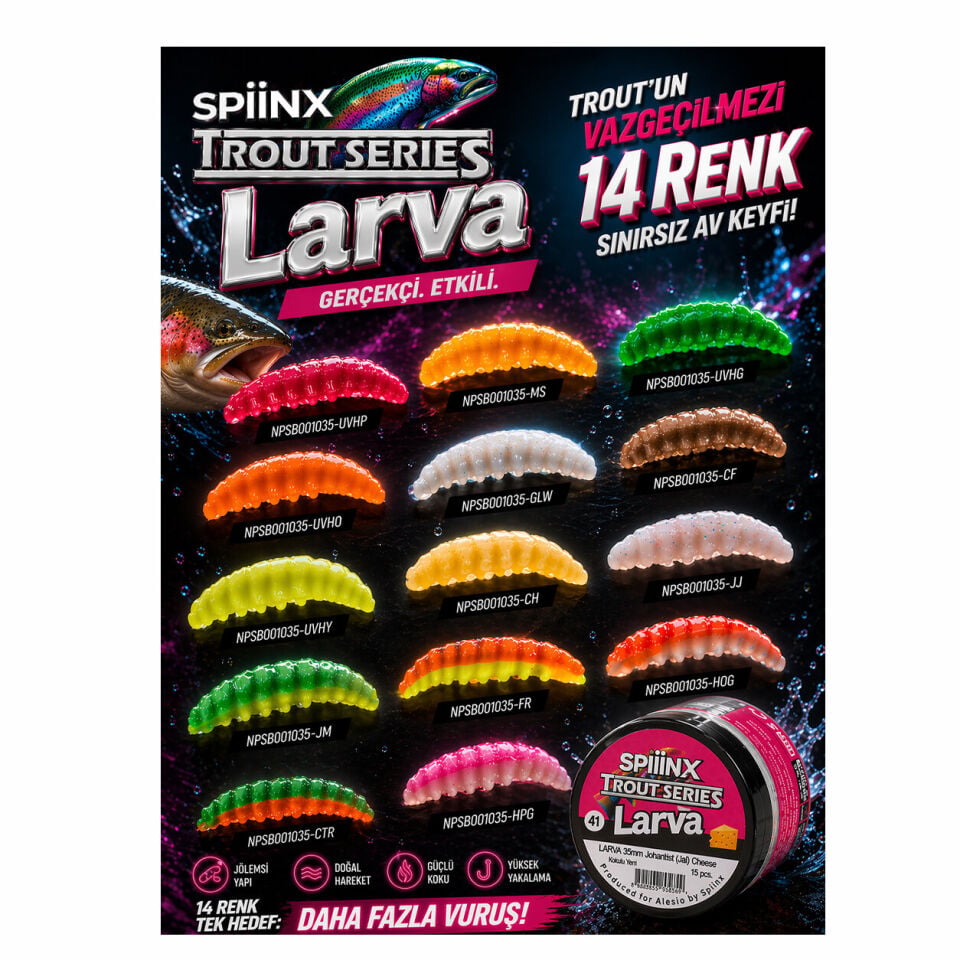 SPIINX LARVA 35MM 14P PEYNİR UV HOT YELLOW 18