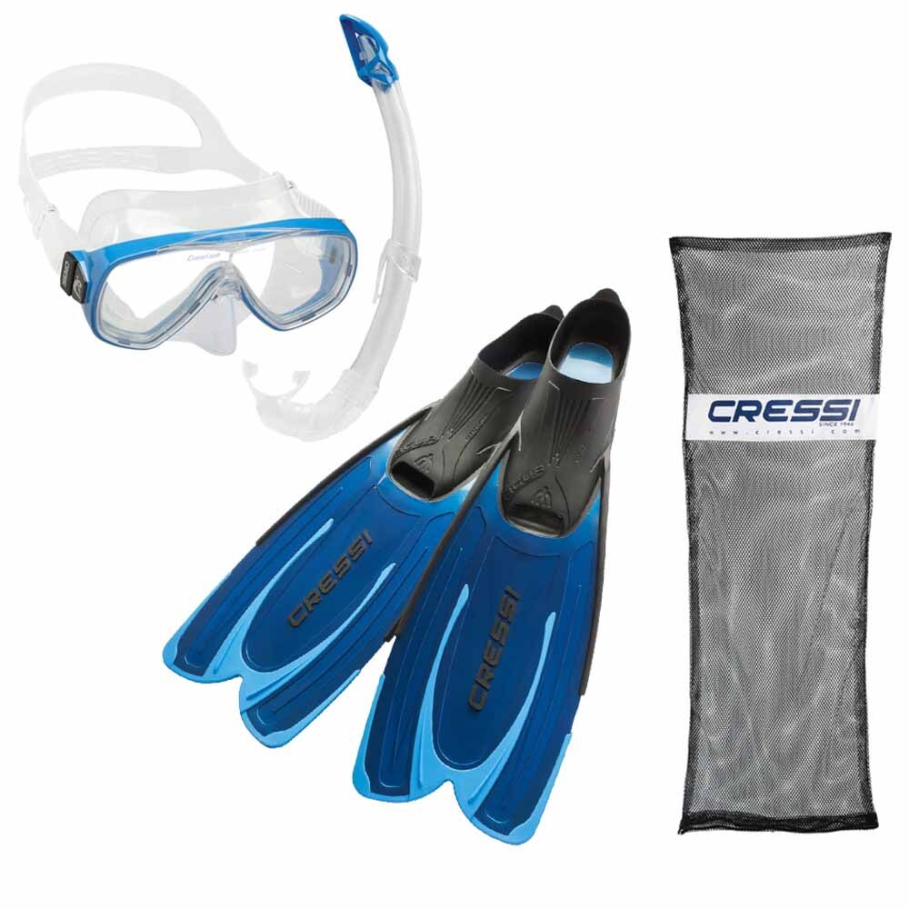 Cressi Agua - Onda - Mexico Palet Maske Şnorkel Set BLUE - NO:35-36