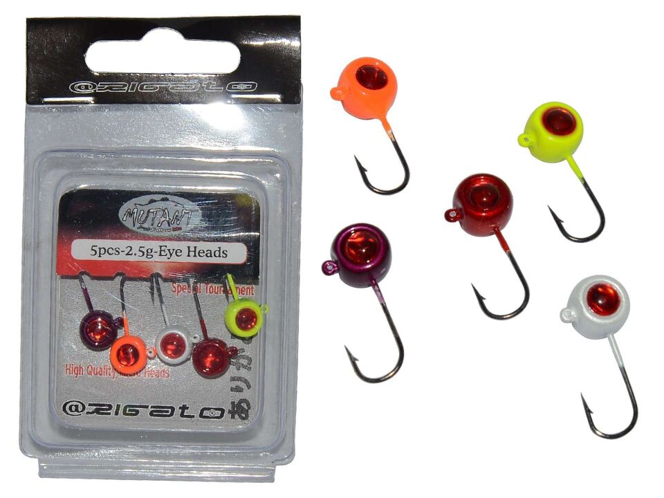 Mutant 6438 Jig Head Rigato 3D Melek Göz 1gr LRF Jig Head 5li Paket